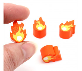 Mini jeton flamme boule de feu pour jeu 19 x 13 x 10 mm