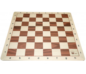 Echiquier tapis jeu enroulable 50x50 cm échec décor marron/blanc