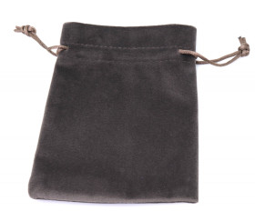 Bourse sac 11 x 15 cm velours ultra épais brun vide