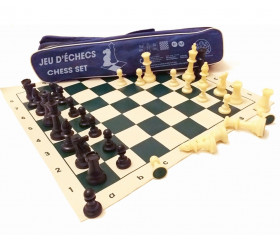 Jeu échecs et de dames avec plateau bois Zig Zag classic : King