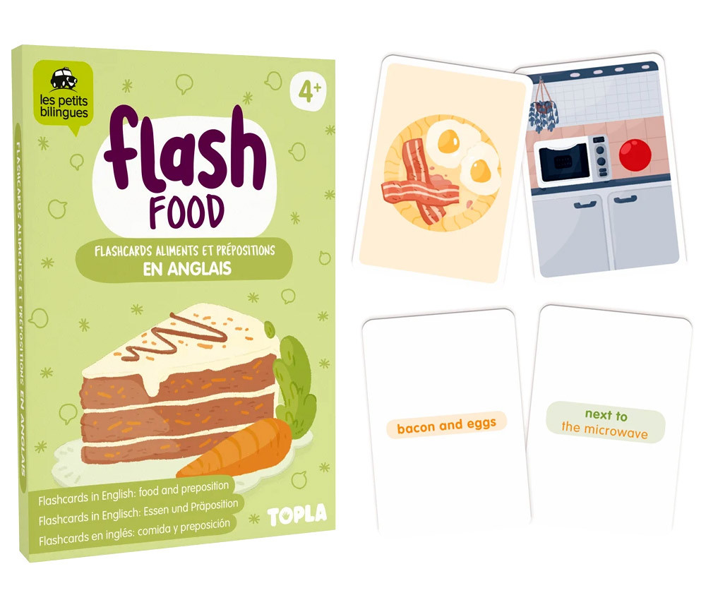 Jeu Flash Food Anglais - Aliments et prépositions en anglais