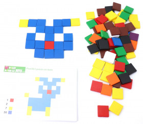 Pixel ART bois : Jeu des carrés mosaïque 180 carrés bois 2 cm