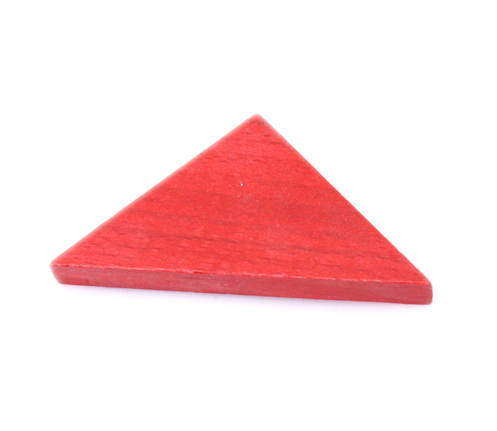 Petit triangle rectangle rouge 33 x 47 x 8 mm en bois