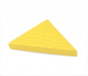 Triangle rectangle isocèle 33 x 33x 47 mm en bois jaune