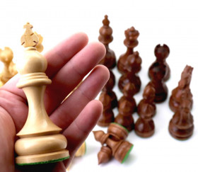 32 Pièces échecs bois T5 - TAJ buis et bois de rose