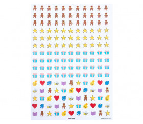 1320 autocollants stickers symboles : étoile, noeud, smiley, cadeau