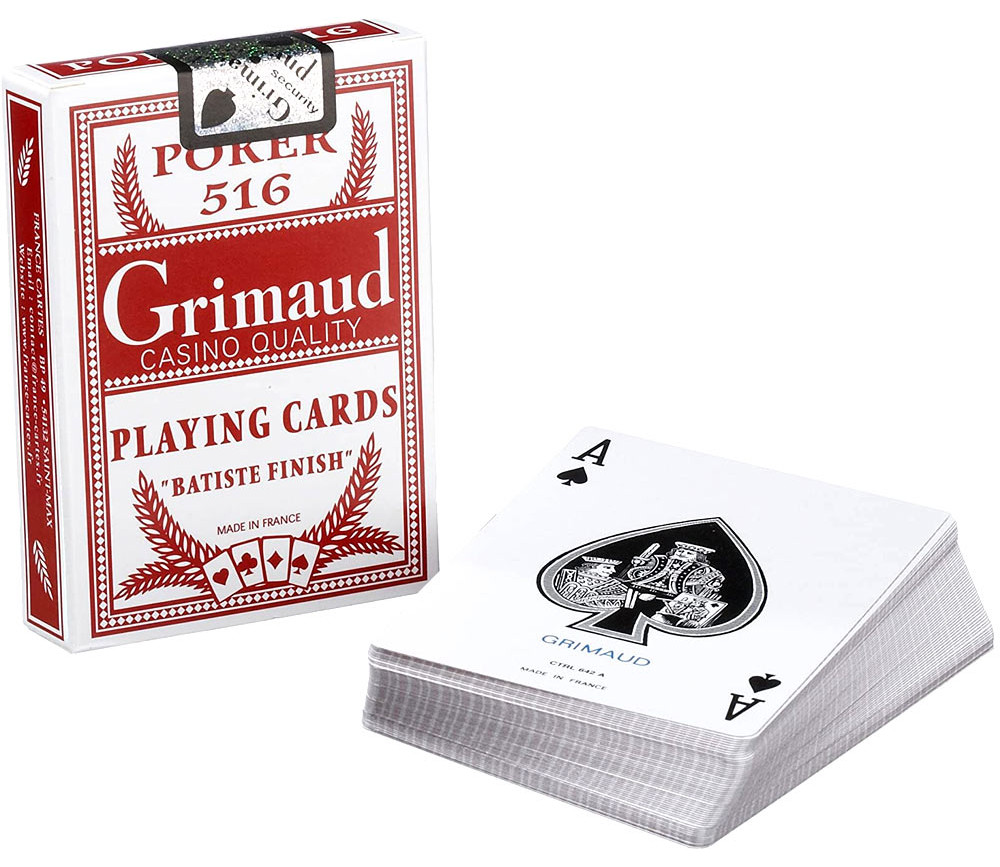 Grimaud Origine Belote - jeu de 32 cartes cartonnées plastifiées - format  bridge – 4 index standards