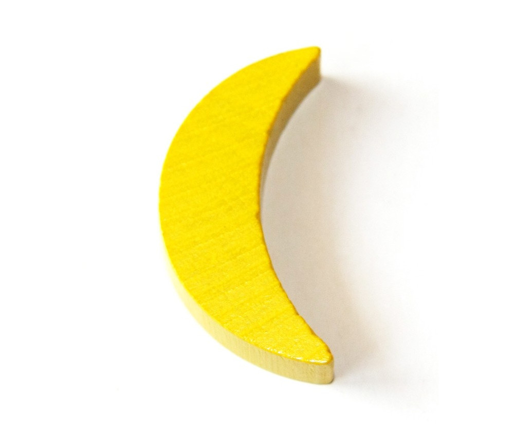 Lune jaune 35 x 18 x 8 mm en bois