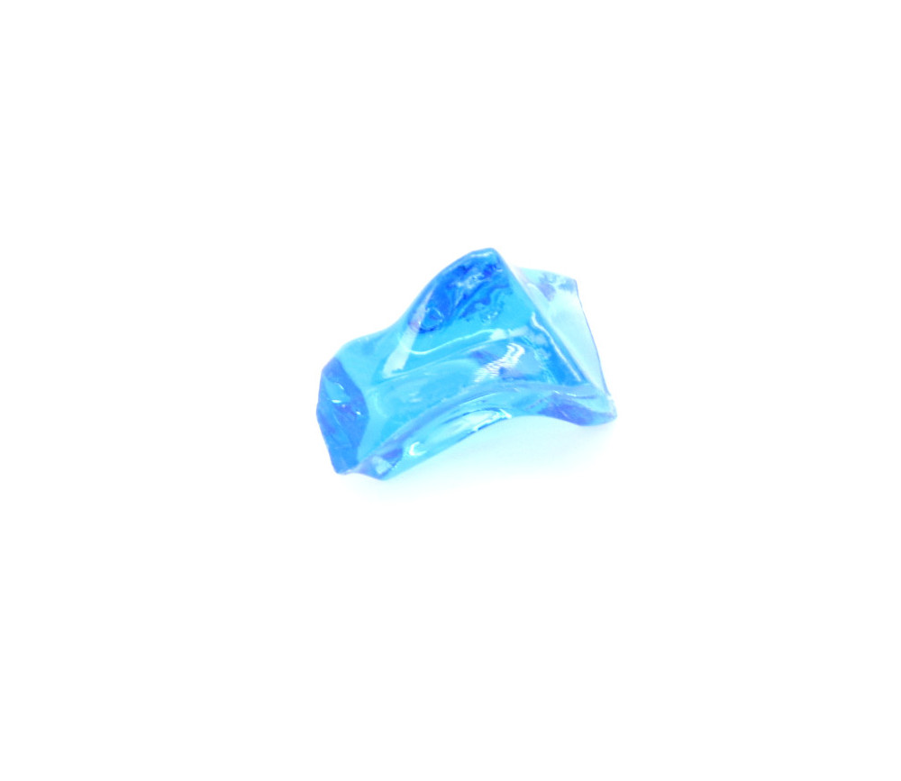 Grosse pépite gem bleu translucide 22 x18 x 13 mm en plastique