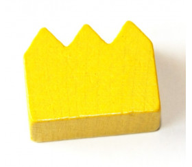 Couronne / fabrique pion de jeu  en bois 23 x 18 x 10 mm jaune