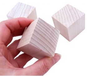 Cubes en bois 4 cm. 40 x 40 x 40 mm naturel