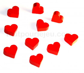 Tube 5 Coeurs rouges en bois Saint Valentin