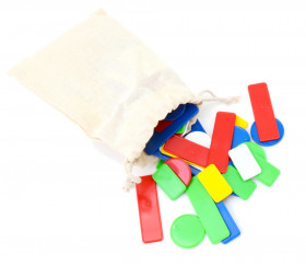 100 Jetons plastiques ronds et rectangles 5 couleurs