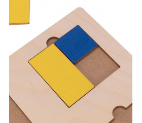 3 Puzzles fractions et portions en bois pour apprentissage des fractions