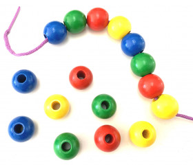 20 perles en bois 2 cm pour jeux enfants