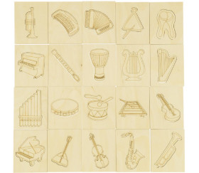 20 mini puzzles en bois instruments de musique - jeu de motricité