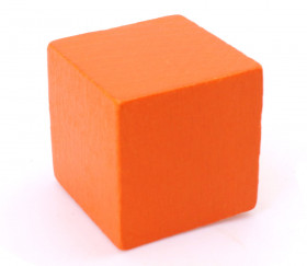 Cubes en bois 3 cm orange pour jeu  30 x 30 x 30 mm