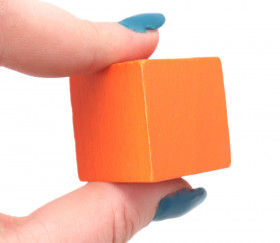 Cubes en bois 3 cm orange pour jeu  30 x 30 x 30 mm