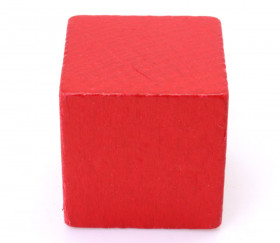 Cube en bois 3 cm rouge pour jeu 30 x 30 x 30 mm