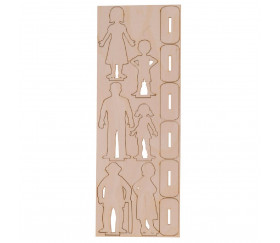 6 Figurines famille en bois à décorer à détacher