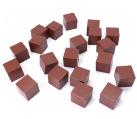 20 Cubes en bois 3 cm marron pour jeu 30 x 30 x 30 mm