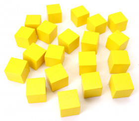 20 Cubes en bois 3 cm jaune pour jeu 30 x 30 x 30 mm