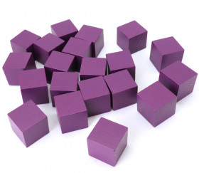 Cube en bois 3 cm violet pour jeu 30 x 30 x 30 mm