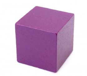 Cube en bois 3 cm violet pour jeu 30 x 30 x 30 mm