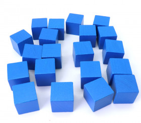 Cube en bois 3 cm bleu pour jeu 30 x 30 x 30 mm