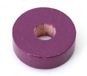 Jeton troué violet bois pour jeu pions 21 x 7 mm à l'unité avec trou de 7 mm
