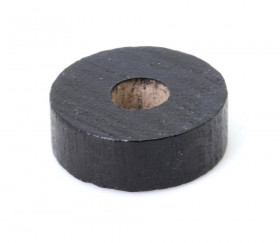 Jeton troué noir bois pour jeu pions 21 x 7 mm à l'unité avec trou de 7 mm