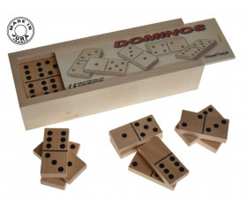 Jeu de dominos coffret bois - dominos 5 x 2.5 cm
