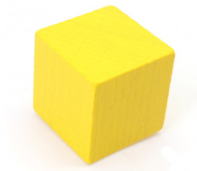 gros cubes en bois jaunes de 3 cm pour jeu construction