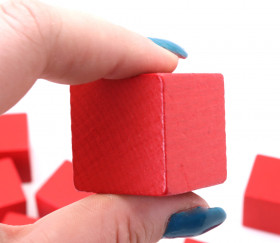 20 Cubes en bois 3 cm pour jeu 30 x 30 x 30 mm 4 couleurs rouge