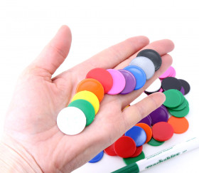 100 Jetons ronds 2.5 cm pour jeux de société multicolores plat en 10 couleurs