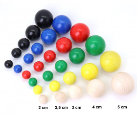 Boules en bois 6 couleurs pour jeux de différentes tailles