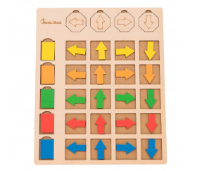 Tableau de logique en bois couleurs et orientation - Jeu éducatif