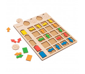 Puzzle en bois apprentissage des couleurs et droite/gauche - Jeu de motricité fine.
