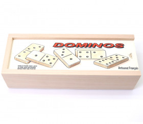 Jeu de dominos pour enfants comprenant 28 pièces avec coffret en bois, 