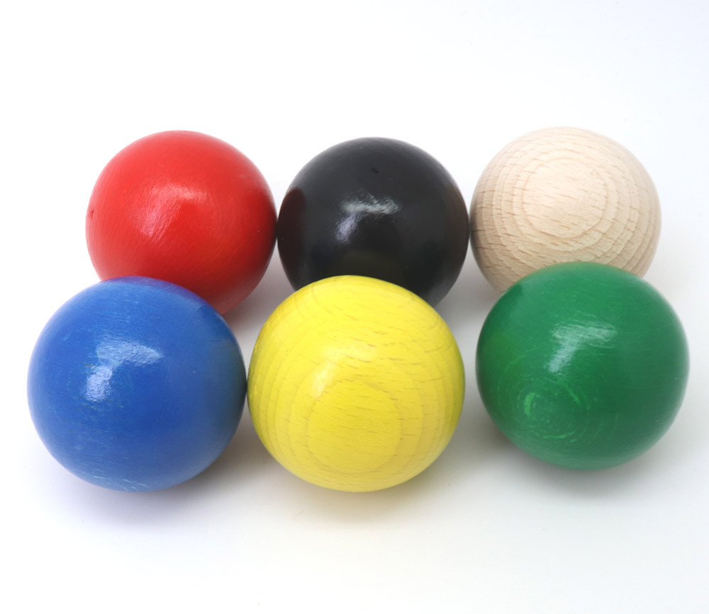 6x boules colorées en bois de bloc réglées pour le cadeau de jouets  éducatifs d'enfant d'enfants 