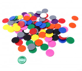 100 jetons en plastiques multicolores 20 mm pour jeu