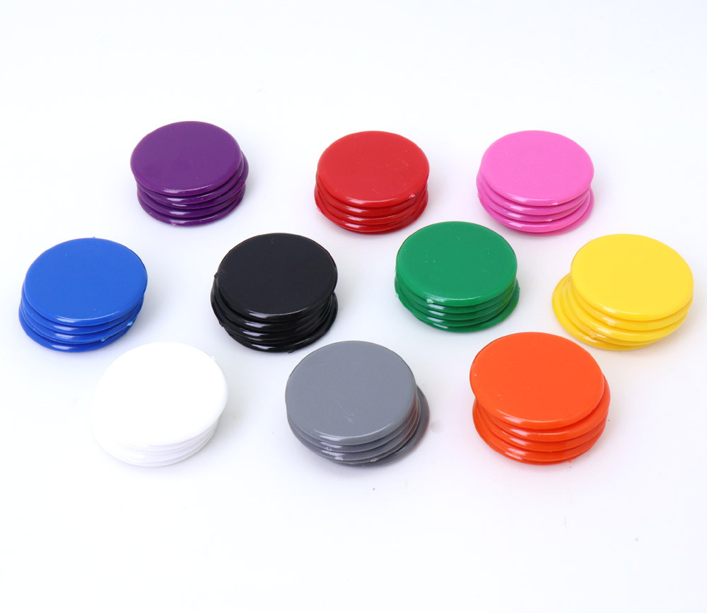 Lot 50 jetons plastiques multicolores 3 cm pour jeu de société. Pions