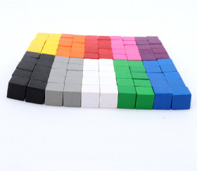 Lot 200 cubes en bois multicolores 1 cm pour jeu