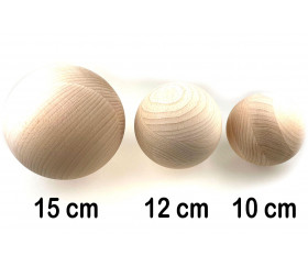 Grosses Boules 12 cm en bois naturel - gosse boule hêtre diamètre 120 mm