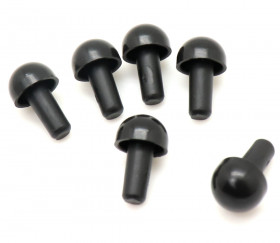 6 pions noirs en forme de champignon à encastrer 15 x 9.5 mm