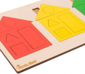 Puzzle trieur de formes Montessori maisons