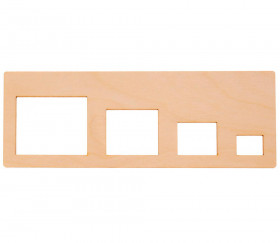 Calque rectangle en bois pochoir d'écriture géométrique Montessori