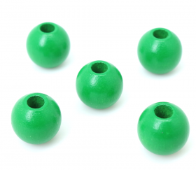 Perles en bois vert à enfiler pour jeux
