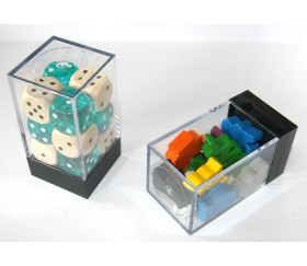 Cube rangement Mini boite transparente base noire 