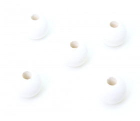 Perle bois blanche de 2 cm trou de 7 mm unité
